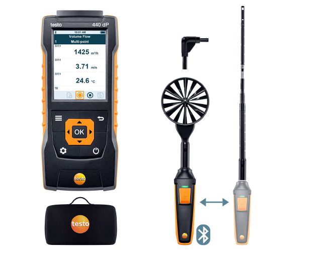 Combokit 1 / Fluxo de Ar com Bluetooth - testo 440dp