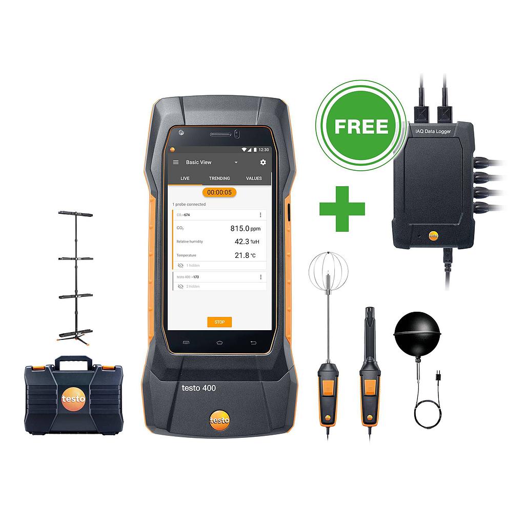 testo 400 IAQ e kit de conforto com data logger e tripé