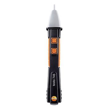 Testo 745 - Detector de tensão s/ cont. p/ detec. de circ. energiz. ou aterr. inapropriado, indic. de LED verm.
